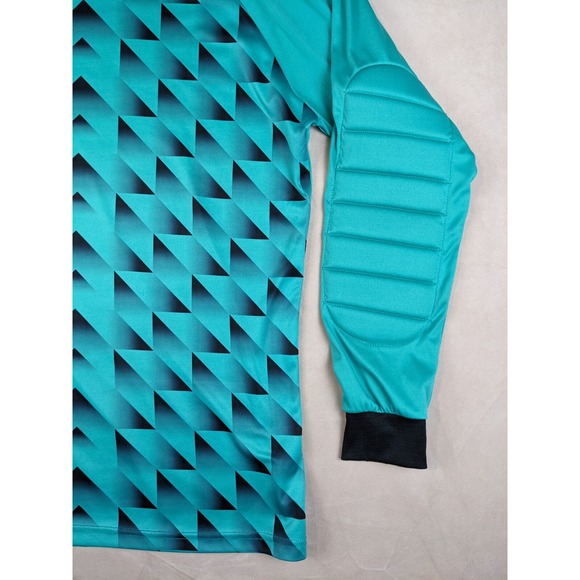 Kalci Soccer Large Goalie Goalkeeper Jersey Padded Elbow Geometric Stretch - Picture 7 of 16